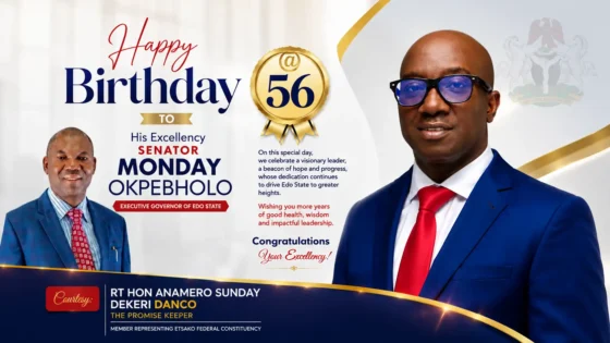 Rt. Hon. Anamero Sunday Dekeri Felicitates with His Excellency Senator Monday Okpebholo On His 56th Birthday